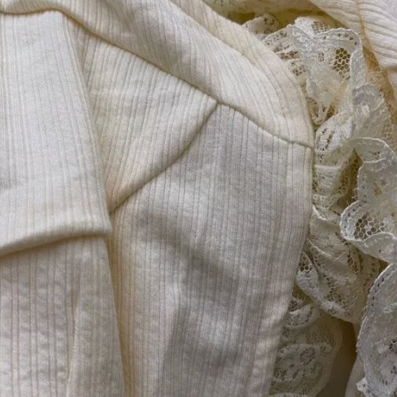 Brand New Blue Tassel Lace Tie-Front Tank Top - Picture 14 of 16